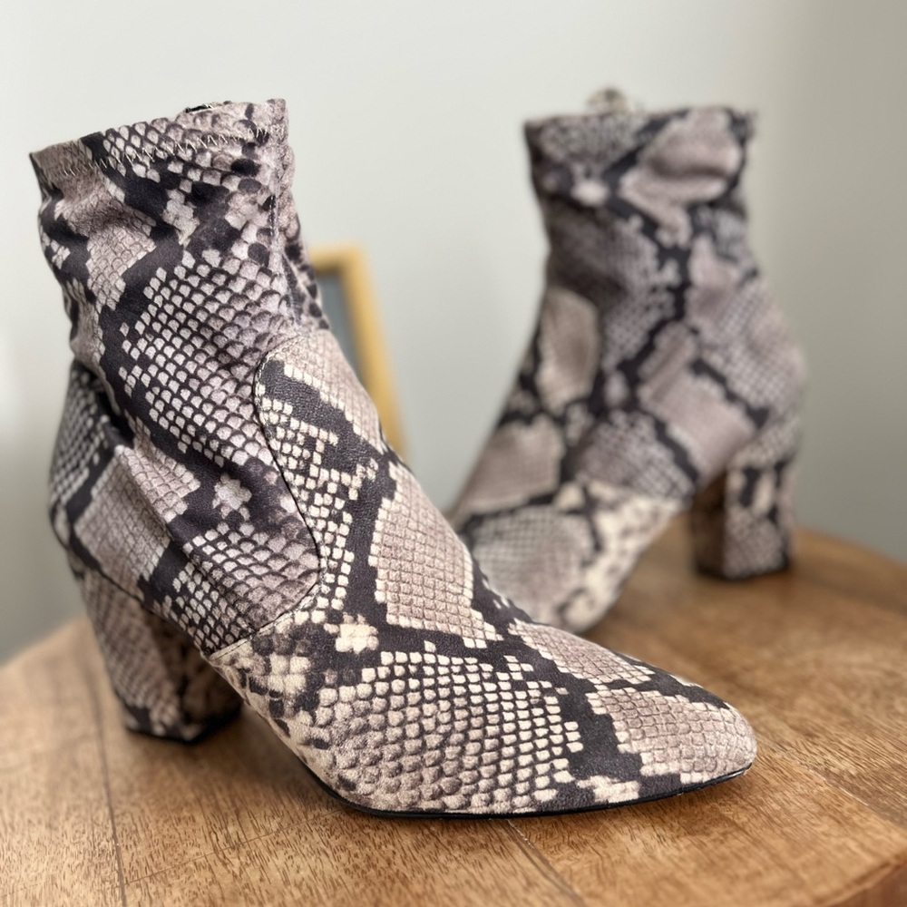 Stylish Snakeskin Ankle Booties